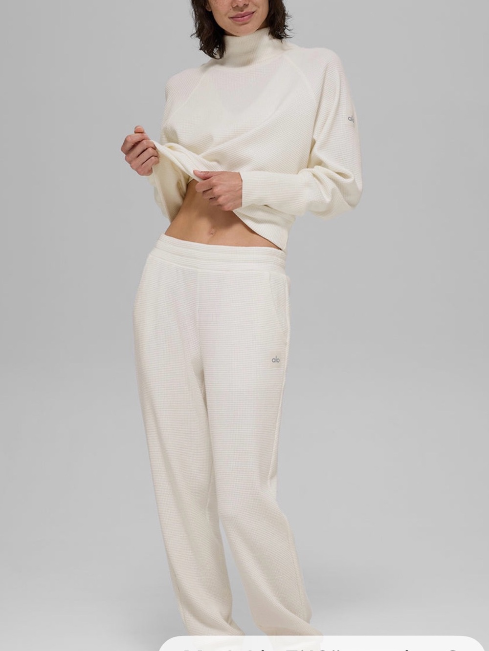 Alo Waffle Weekend Escape Jogger, Ivory, XS